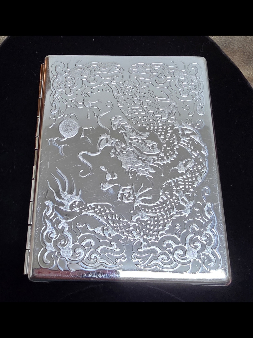 Dragon Theme Embossed Stainless Steel Card Holder - Picture 2 of 15